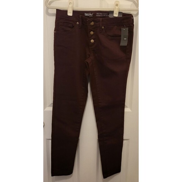 Mossimo Supply Co. Denim - Mossimo Maroon Stretch Jeans Women's Size 2